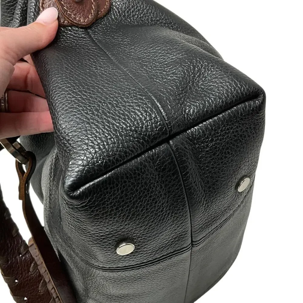 Pauric Sweeney Satchel Bag Womens Large Black Brown Leather Made In Italy